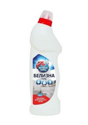 ВЫГОДНАЯ УБОРКА Белизна ГЕЛЬ 750 мл (гипохлорид 15-30%) для стирки,мытья,чистки ВЫГОДНАЯ УБОРКА Белизна ГЕЛЬ 750 мл (гипохлорид 15-30%) для стирки,мытья,чистки