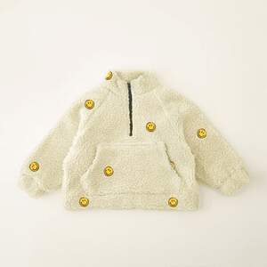 Baby Half-Zip Embroidered Smiley Sherpa Pullover Baby Half-Zip Embroidered Smiley Sherpa Pullover